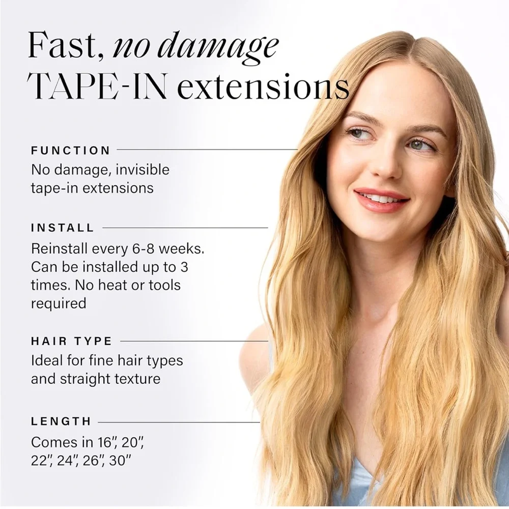 Luxy Beige Blonde Remy Human Hair 26 Inch Tape In Hair Extensions